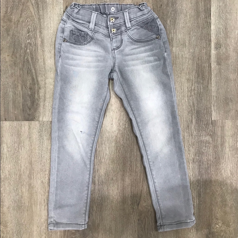 Buy 3 get 1 free Grey lace accent skinny jeans
